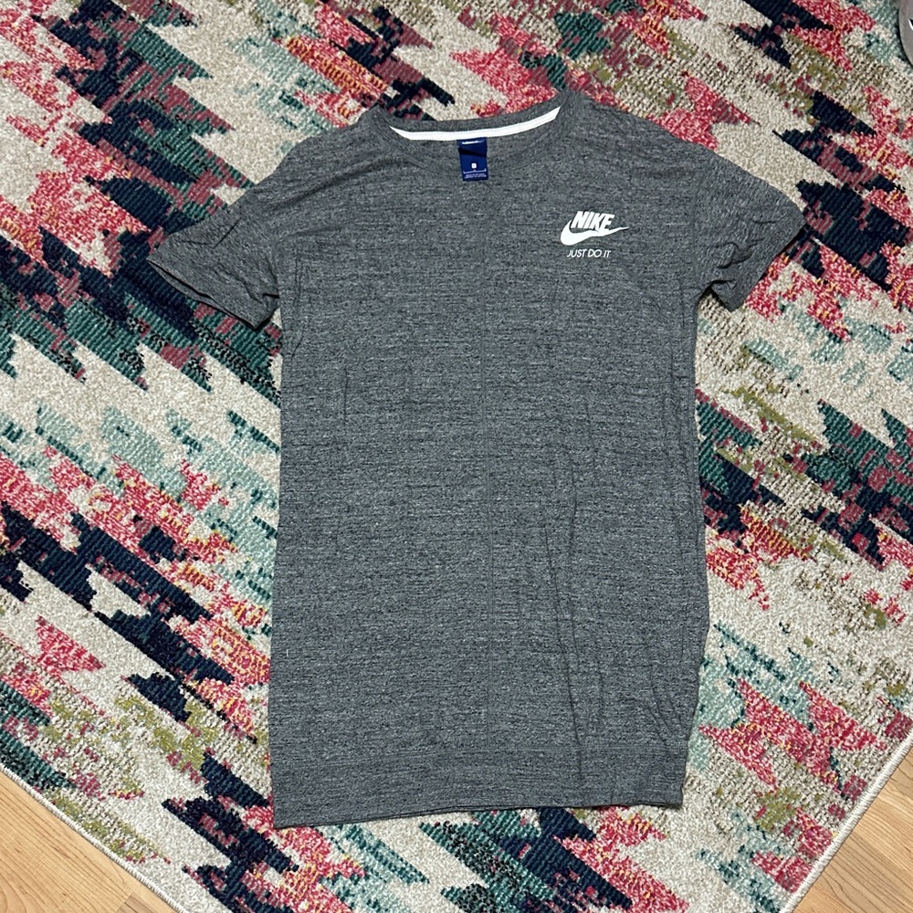 Nike Gray Heather Short Sleeve Dress with White Logo